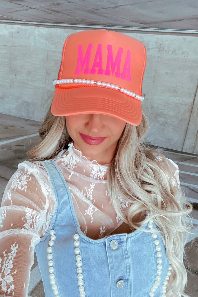 MAMA Trucker Hat -Neon orange