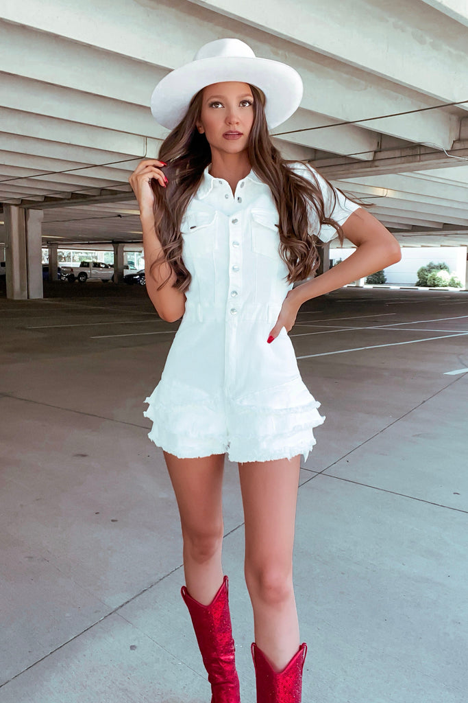Winnie Romper -White