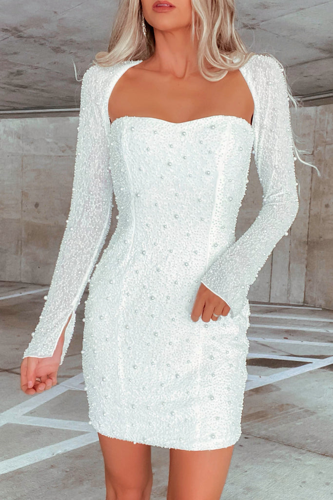 London Pearl Dress -White