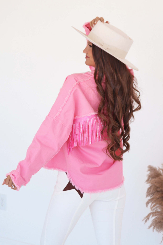 Greyson Pink Fringe Jacket