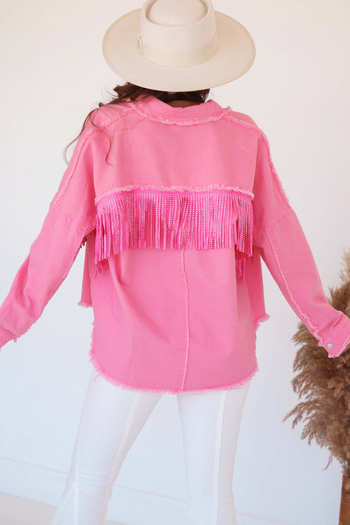 Greyson Pink Fringe Jacket